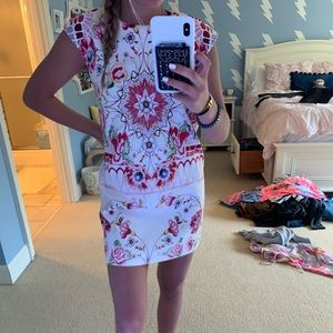 Floral dress with cut out back